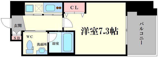 イノセント堂山(1K/6階)の間取り写真