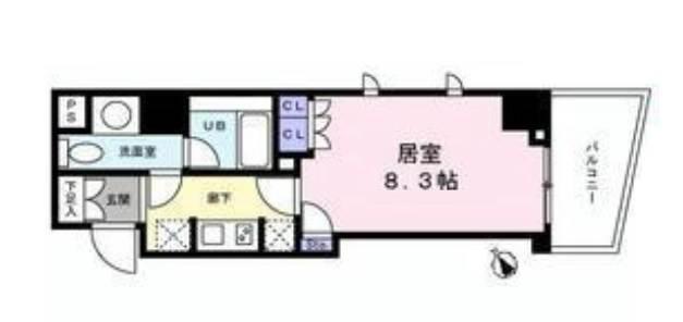 日本橋ミスモ(1K/11階)の間取り写真