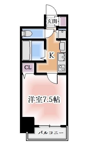 プレサンス泉アーバンゲート(1K/5階)の間取り写真