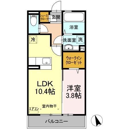 マーヴェラス(1LDK/3階)の間取り写真