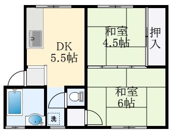 虹ヶ丘マンション(2DK/2階)の間取り写真