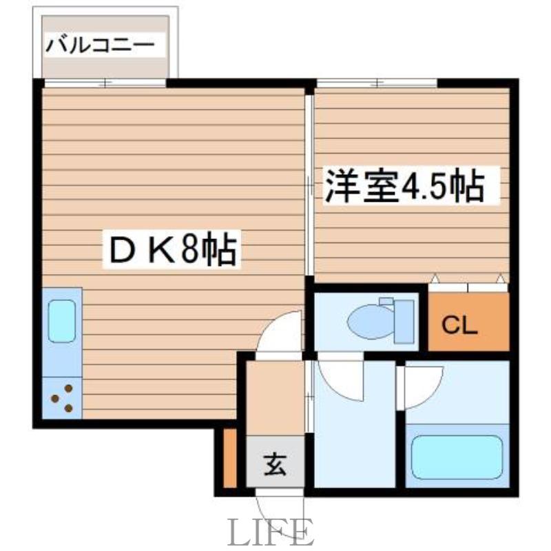 第5旭ビル(1DK/4階)の間取り写真