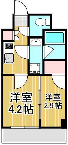 GENOVIA北千住(2K/4階)の間取り写真