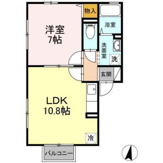 プリメーラいそあいII(1LDK/2階)の間取り写真
