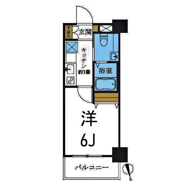 J-CLOUD横浜鶴見(1K/2階)の間取り写真