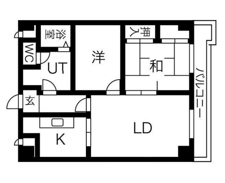 SAKAI-BM南堀江(2LDK/5階)の間取り写真