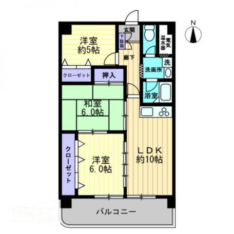 クリスタルパレス(3LDK/2階)の間取り写真