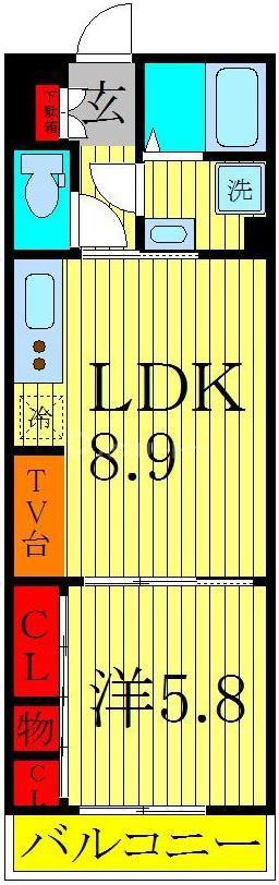 リブリ・ノエル(1LDK/2階)の間取り写真