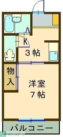 アルモニー藤生(1K/2階)の間取り写真