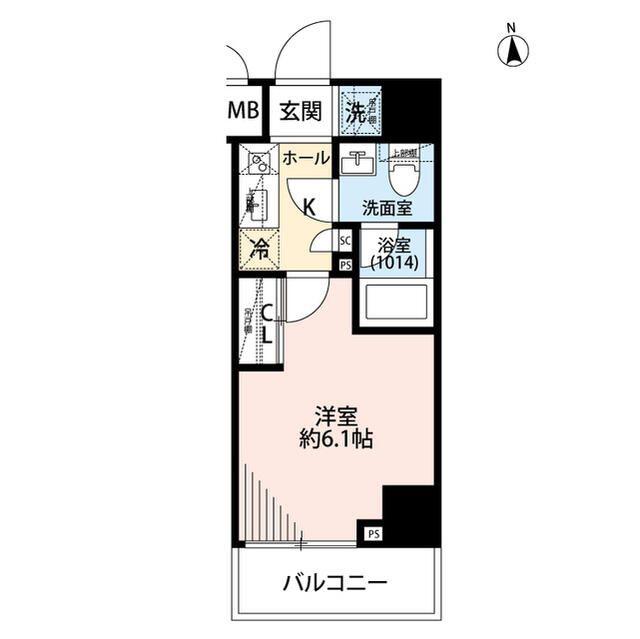 プレール・ドゥーク品川旗の台(1K/8階)の間取り写真