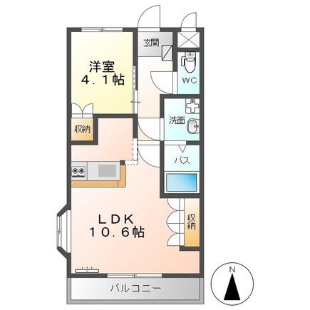 WILL(1LDK/1階)の間取り写真