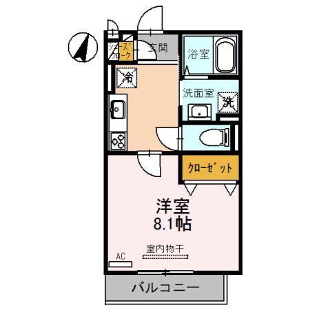 プロミネンス(ワンルーム/2階)の間取り写真