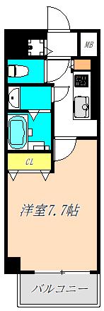 S-RESIDENCE緑橋駅前(1K/9階)の間取り写真