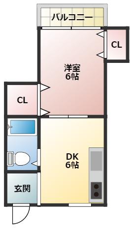 第2ひばりマンション(1DK/3階)の間取り写真