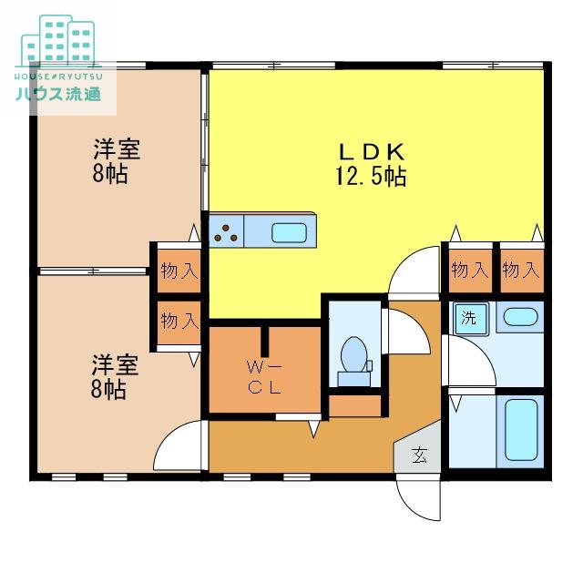 レスポワール A棟(2LDK/2階)の間取り写真