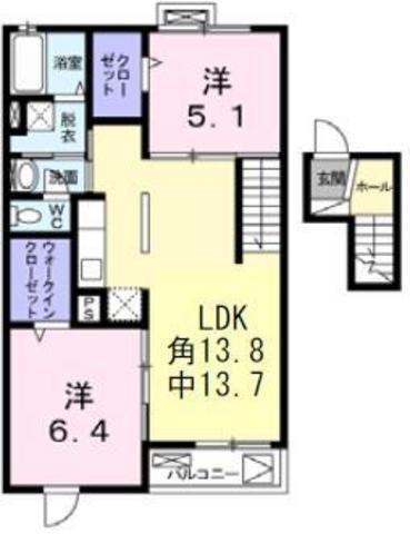 ティン・グローブIII(2LDK/4階)の間取り写真