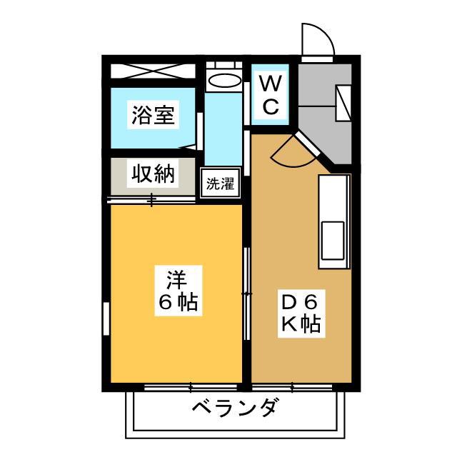 ハイム花手毬(1DK/2階)の間取り写真