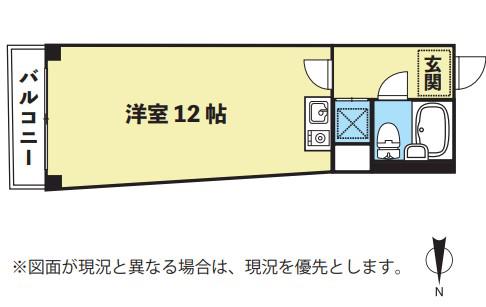 シャンボール北新宿(ワンルーム/4階)の間取り写真