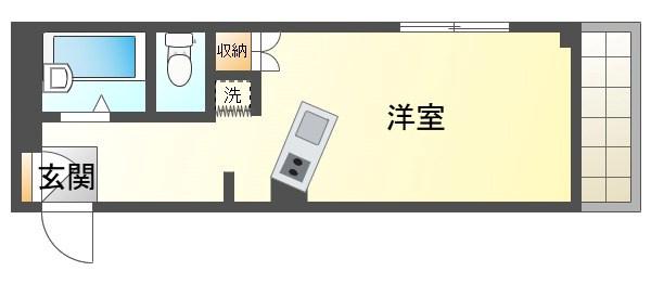 アルフィーネシマムラ(ワンルーム/2階)の間取り写真