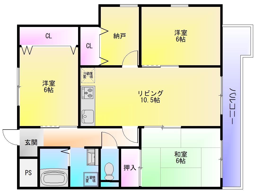 クリーン東久(3SLDK/1階)の間取り写真