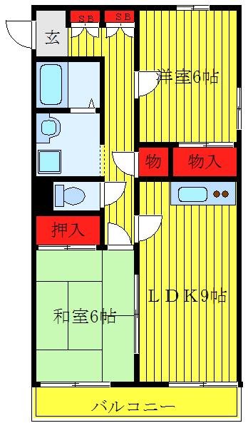 ビラ・クレール(2LDK/3階)の間取り写真