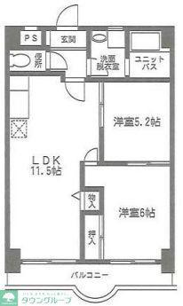 ベルワールドビル(2LDK/3階)の間取り写真