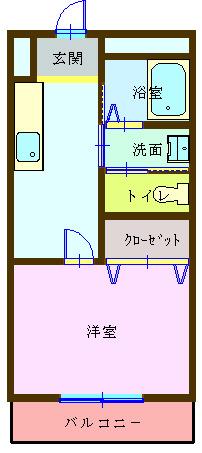 グランプリ(1K/3階)の間取り写真