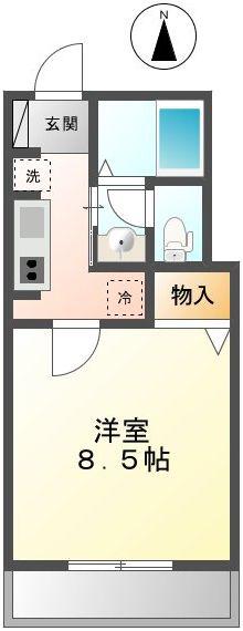 ソラーレ東小金井(1K/1階)の間取り写真