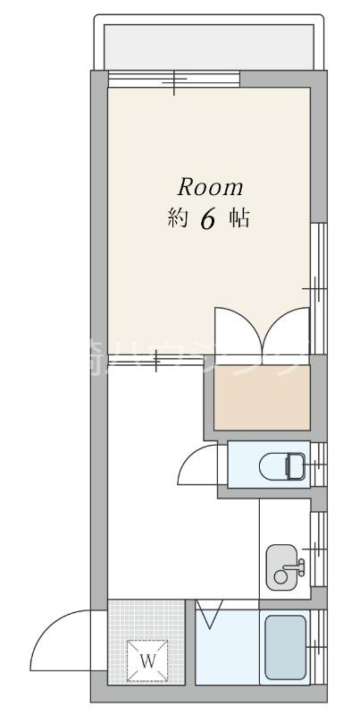ハイツ西尾(1K/1階)の間取り写真