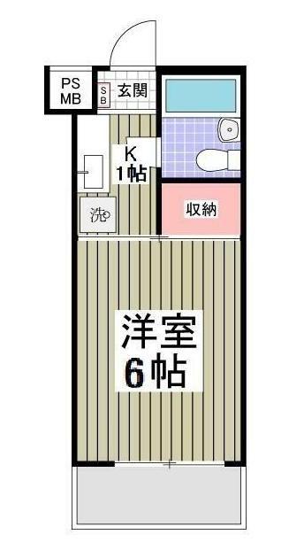 シャートール田口戸塚I棟(1K/5階)の間取り写真