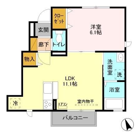 アルヴィータ(1LDK/1階)の間取り写真