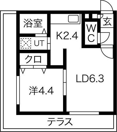 アークガーデン平岸II(1LDK/1階)の間取り写真