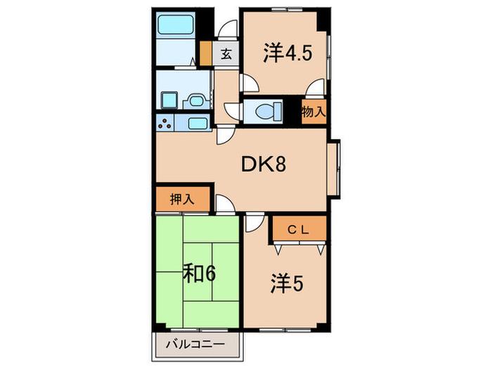 シェトアTJM(3LDK/3階)の間取り写真