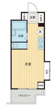 フラット16(ワンルーム/2階)の間取り写真