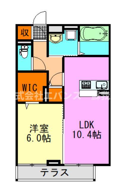 エスペランサA(1LDK/1階)の間取り写真