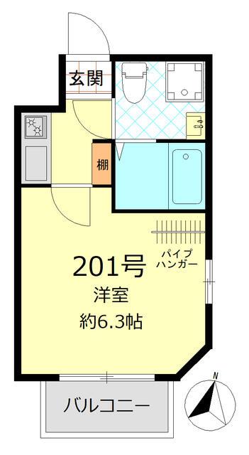 A-SQUARE(1K/2階)の間取り写真