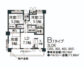 ソレアード鶴見(3LDK/3階)の間取り写真
