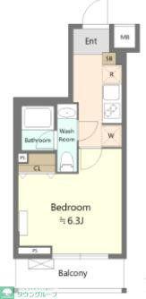 SHOKEN RESIDENCE横浜白楽(1K/2階)の間取り写真