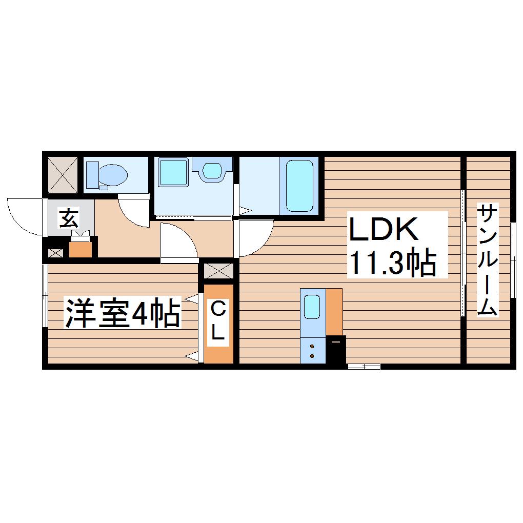 ラフレーズ・KI(1LDK/2階)の間取り写真