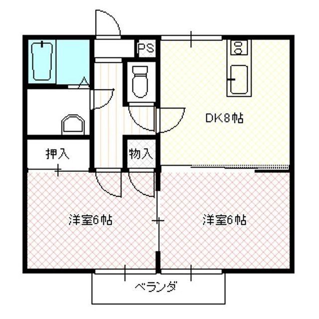 メゾンプランタンB(2DK/1階)の間取り写真