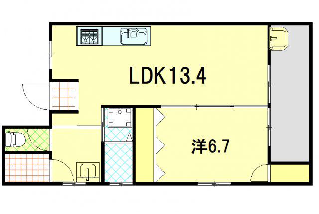 沖縄都市モノレール てだこ浦西駅 徒歩28分 3階建 築52年(1LDK/3階)の間取り写真