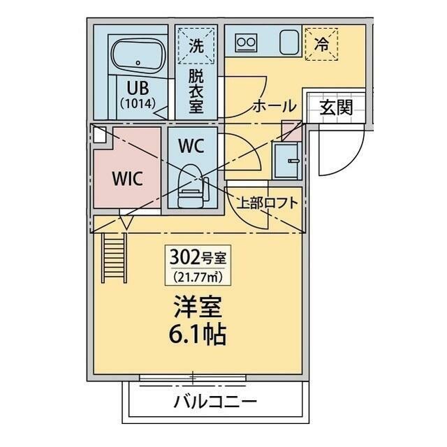 ノワール三宿(1K/3階)の間取り写真