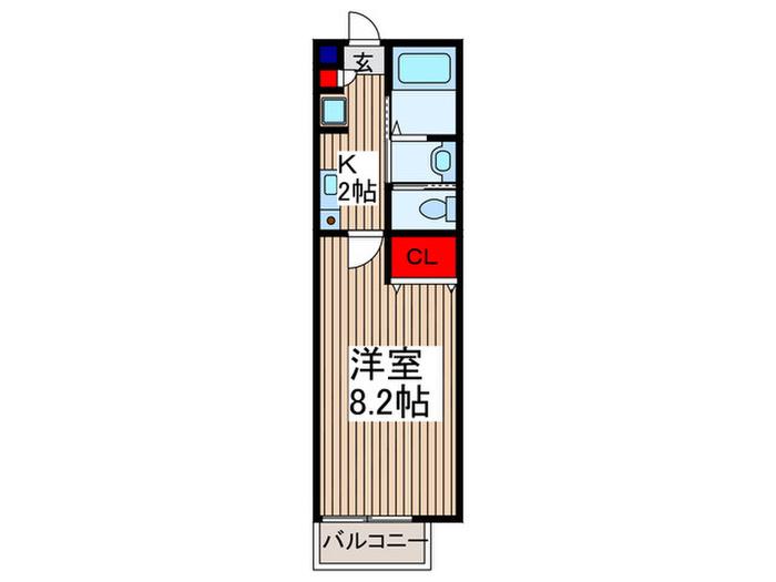 ラテールモア(1K/1階)の間取り写真