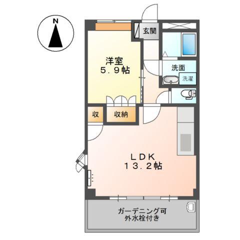 JSガーデン(1LDK/2階)の間取り写真