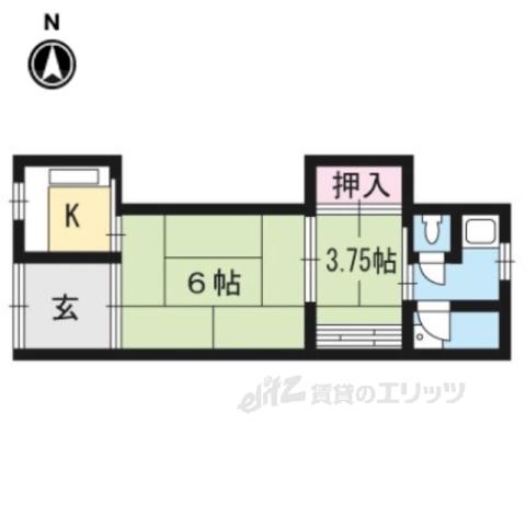 泉川町アパート(2K/1階)の間取り写真