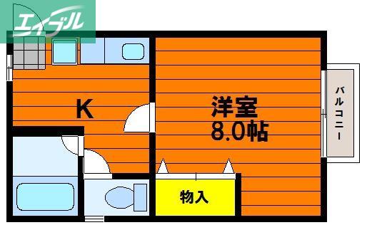 エルピス北方(1K/1階)の間取り写真