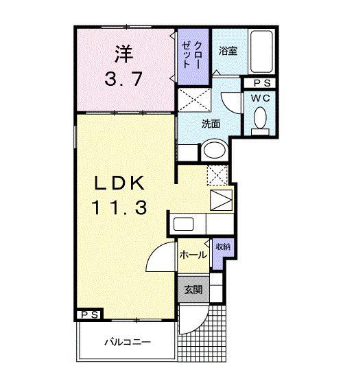 REVE(1LDK/1階)の間取り写真