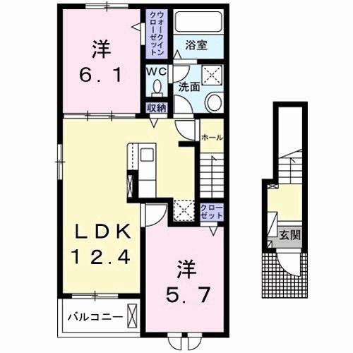 ソラーナ A(2LDK/2階)の間取り写真