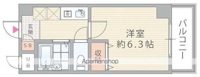 北梅田サニーアパートメント(1K/4階)の間取り写真