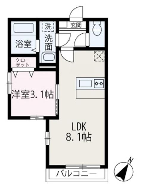 グレイス志木(1LDK/2階)の間取り写真